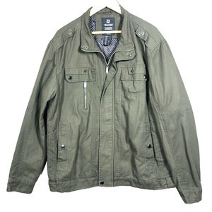 Wantdo Jacket Womens Large Cotton Canvas Olive Chore Coat Full Zip Pockets Lined